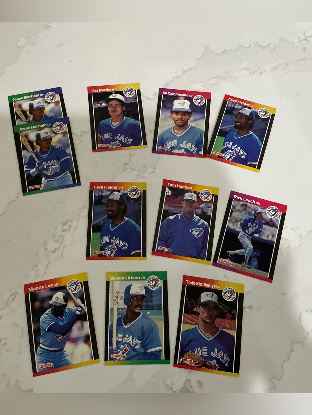 Baseball Trading Cards Toronto Blue Jays  Lot of 11 89 Donruss